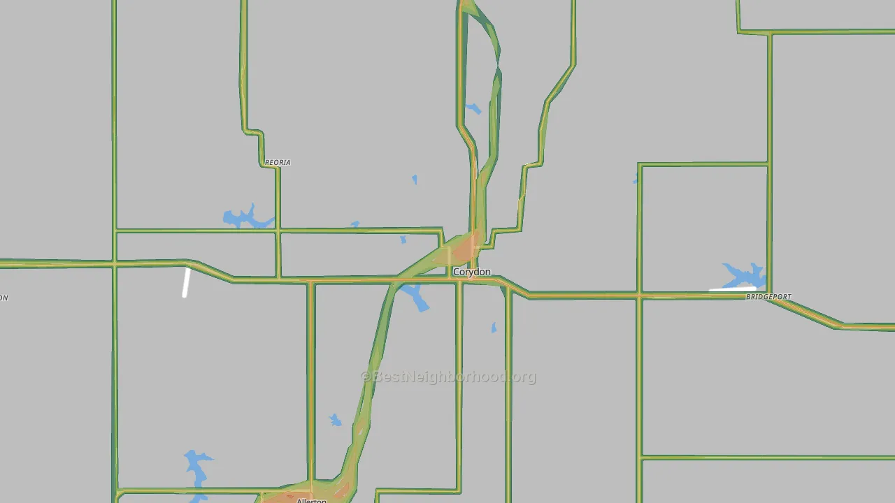 Corydon, IA Map of Noise Levels in Corydon