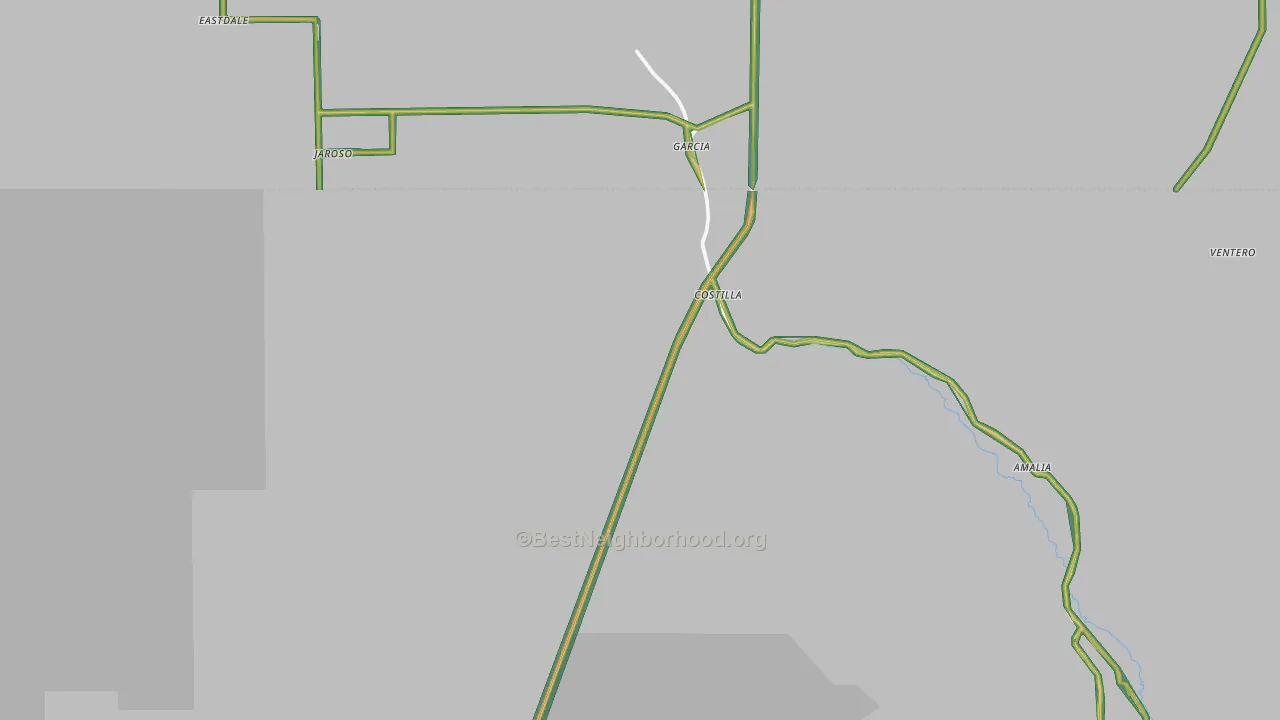 Costilla, NM Map of Noise Levels in Costilla