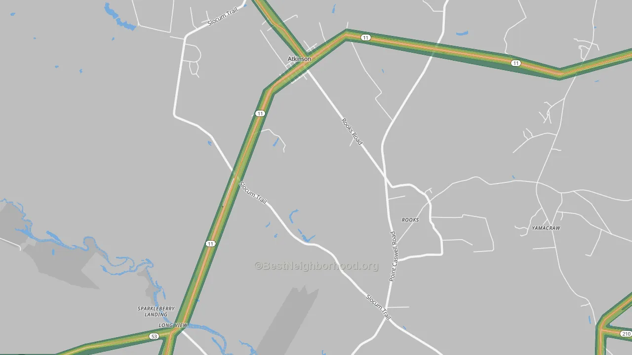 Costin, NC Map of Noise Levels in Costin
