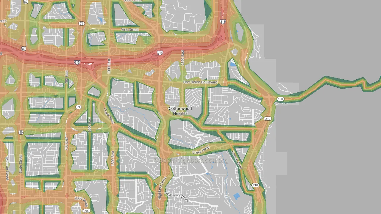 Cottonwood Heights, UT Map of Noise Levels in Cottonwood Heights