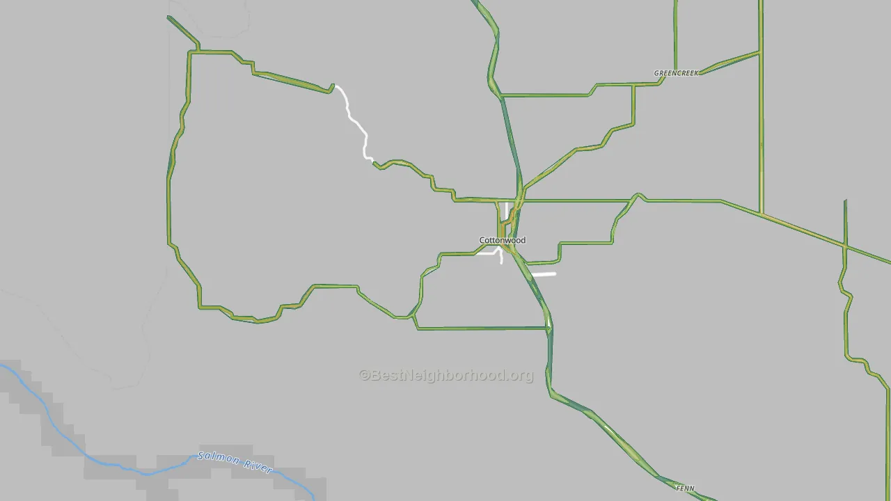 Cottonwood, ID Map of Noise Levels in Cottonwood