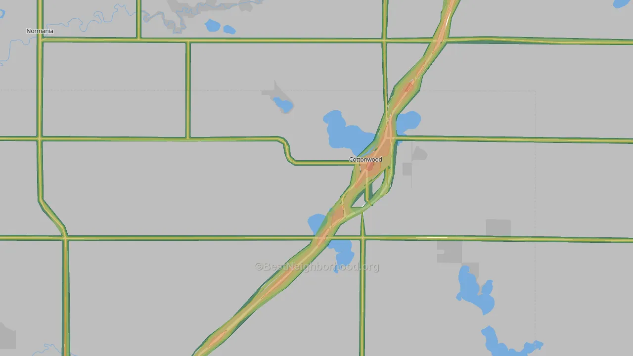 Cottonwood, MN Map of Noise Levels in Cottonwood