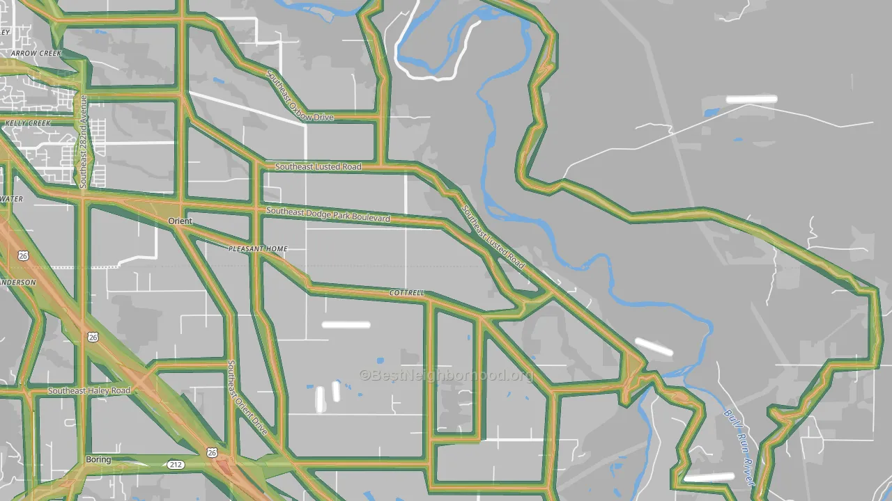 Cottrell, OR Map of Noise Levels in Cottrell