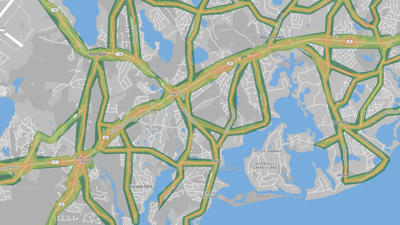 Cotuit, MA Map of Noise Levels in Cotuit