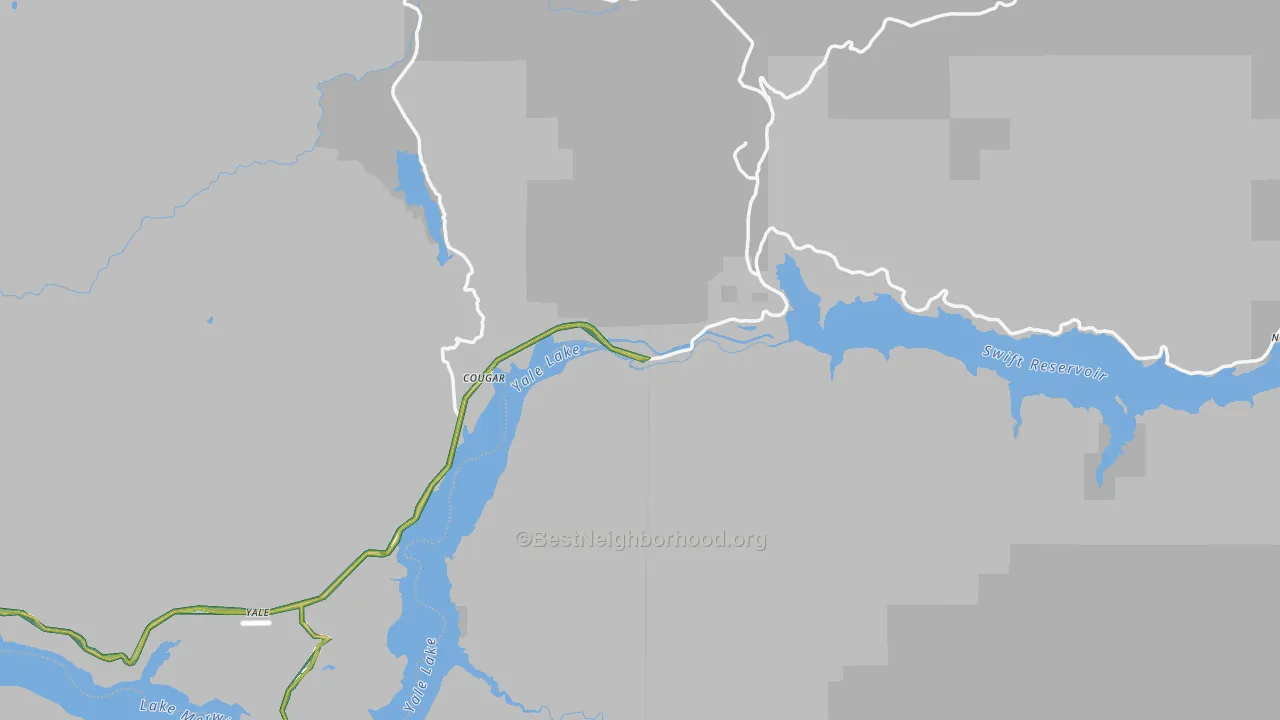 Cougar, WA Map of Noise Levels in Cougar