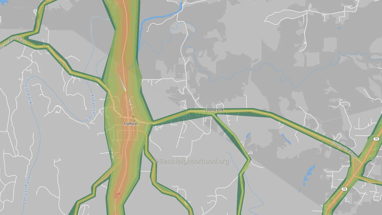 County Line, AL Map of Noise Levels in County Line