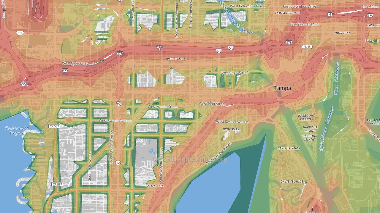 Courier City, Tampa, FL Map of Noise Levels in Courier City