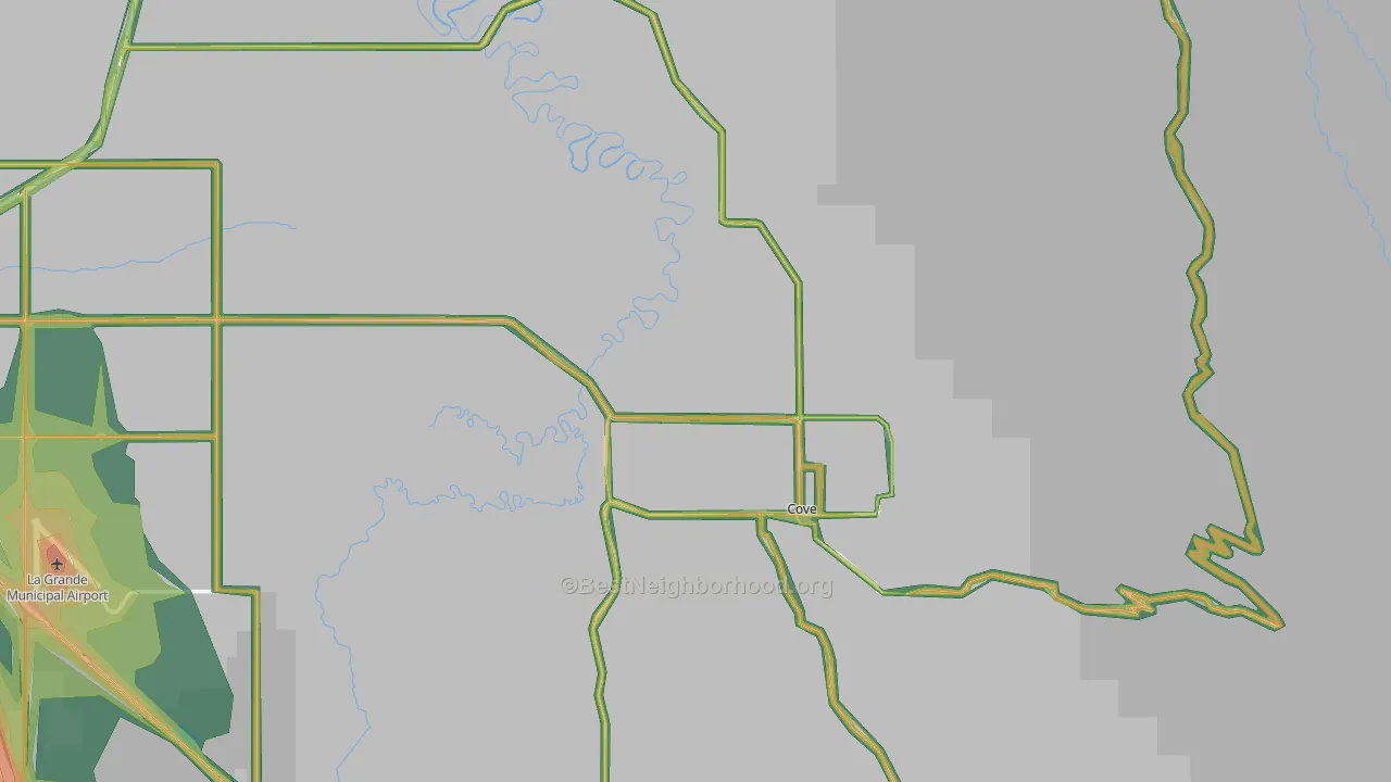 Cove, OR Map of Noise Levels in Cove