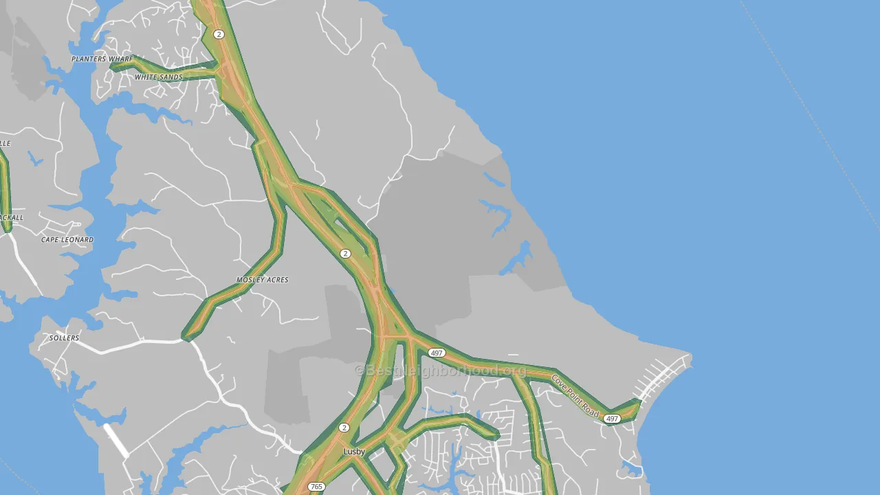 Cove Point, MD Map of Noise Levels in Cove Point