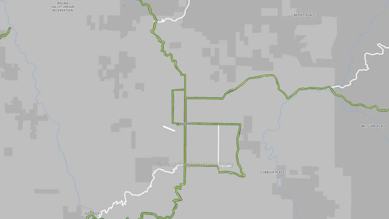 Covelo, CA Map of Noise Levels in Covelo