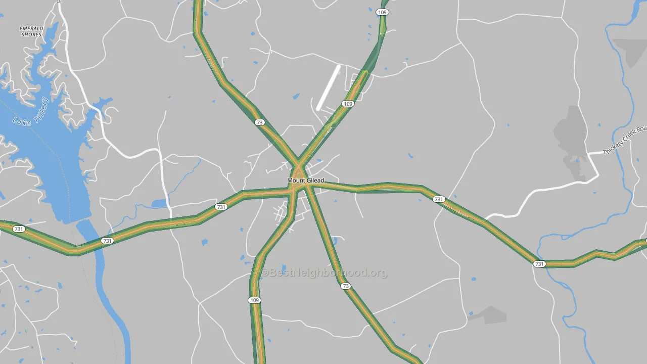 Covington, NC Map of Noise Levels in Covington