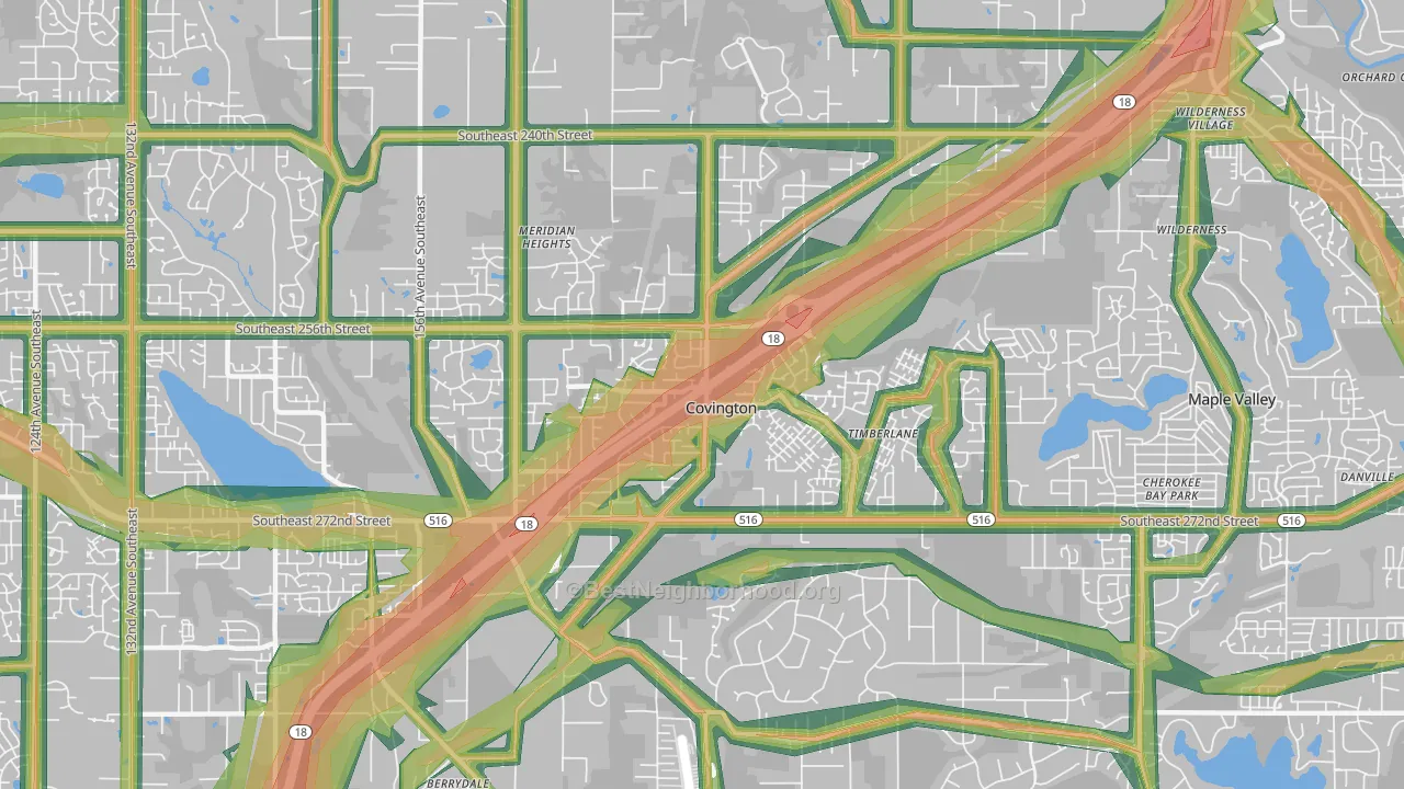 Covington, WA Map of Noise Levels in Covington