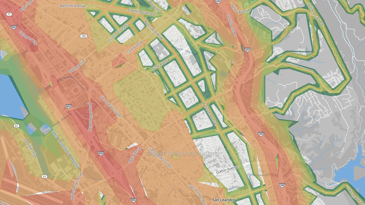 Cox, Oakland, CA Map of Noise Levels in Cox