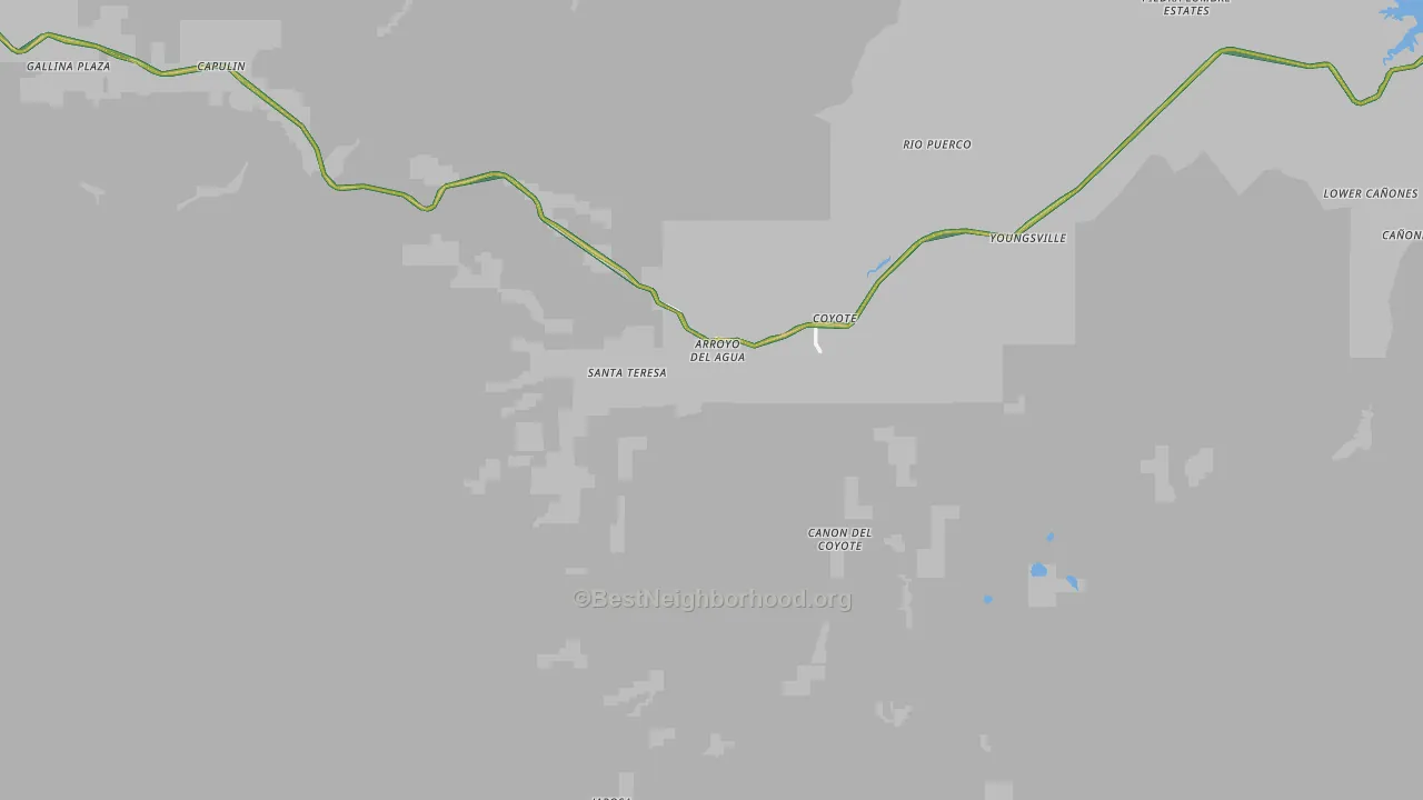 Coyote, NM Map of Noise Levels in Coyote