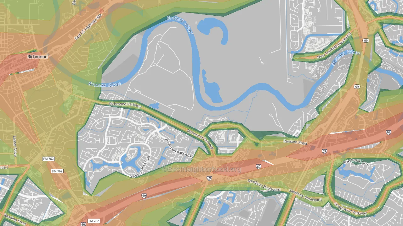 Crabb, TX Map of Noise Levels in Crabb