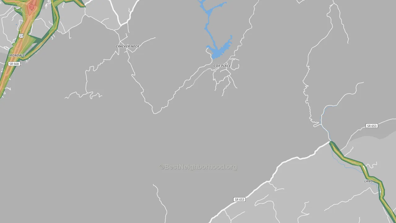 Cracker Neck, VA Map of Noise Levels in Cracker Neck