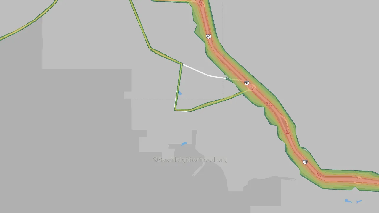 Crackerville, MT Map of Noise Levels in Crackerville