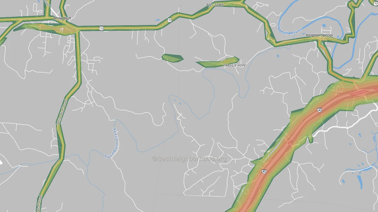 Craggie Hope, TN Map of Noise Levels in Craggie Hope