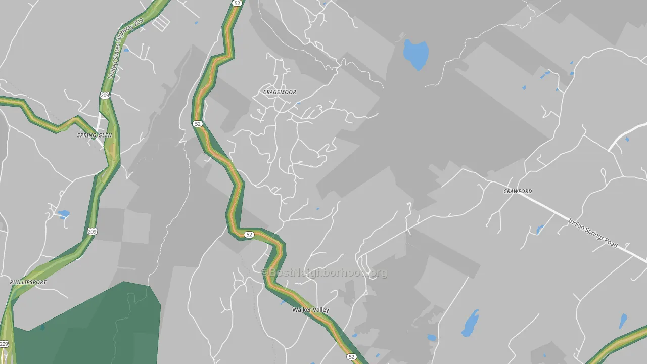 Cragsmoor, NY Map of Noise Levels in Cragsmoor