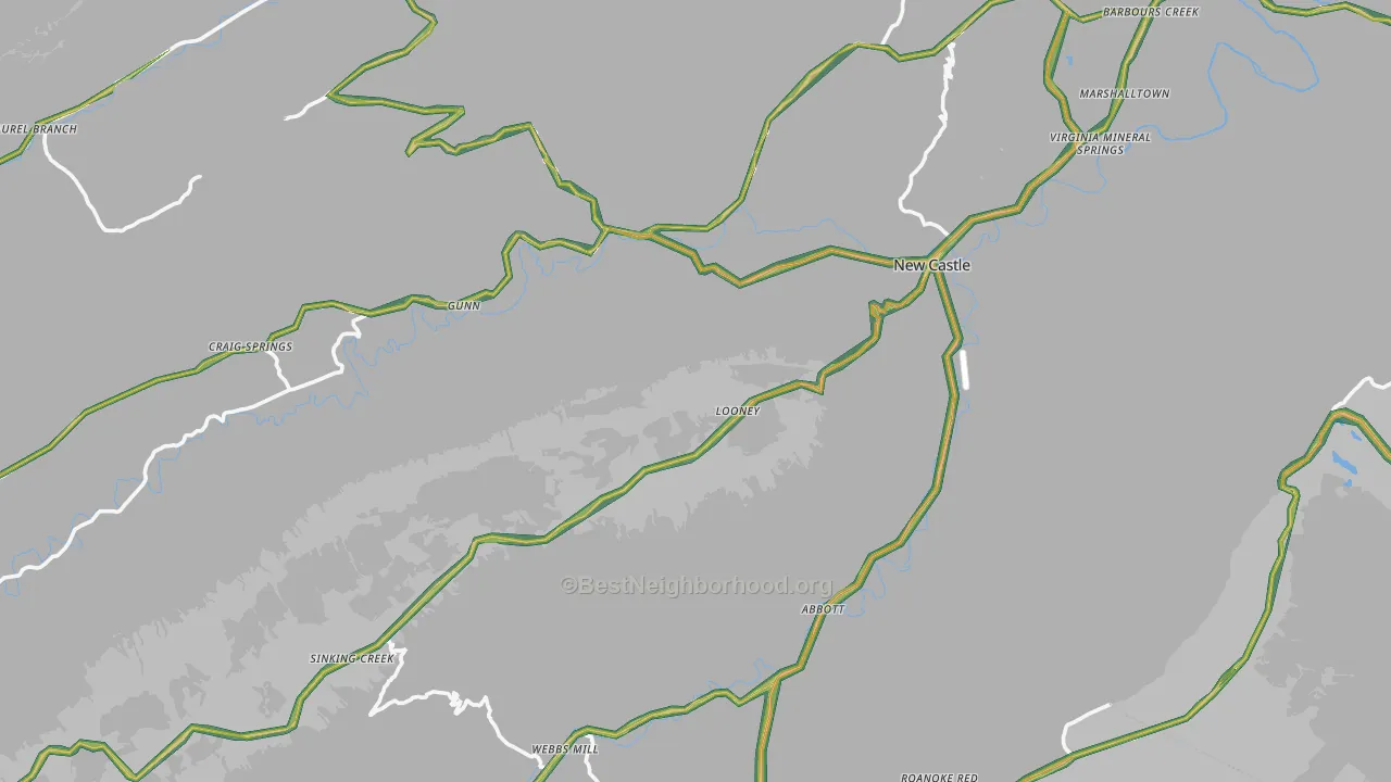 Craig County, VA Map of Noise Levels in Craig County