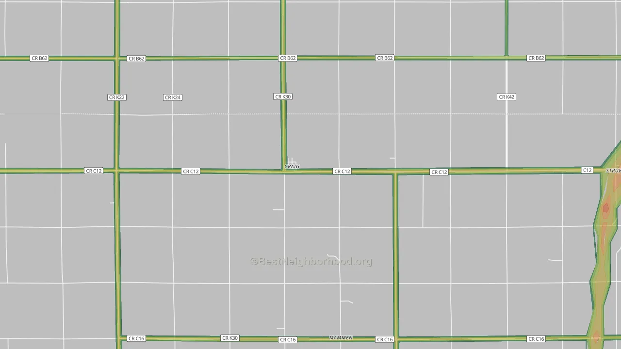 Craig, IA Map of Noise Levels in Craig