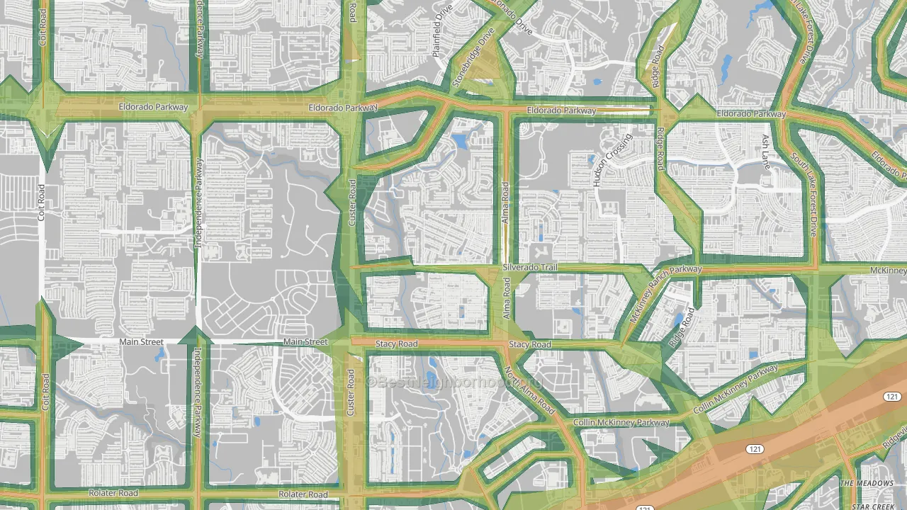 Craig Ranch North, McKinney, TX Map of Noise Levels in Craig Ranch North