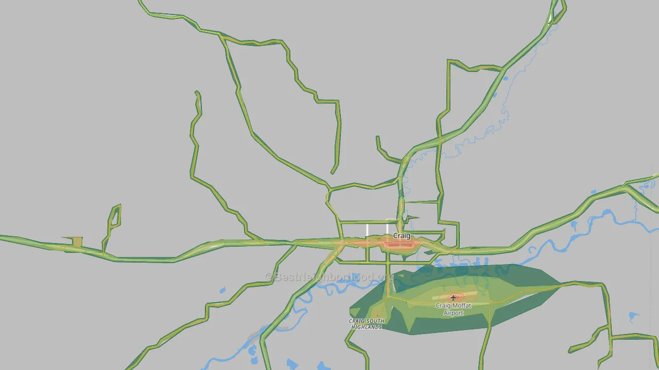Craig South Highlands, CO Map of Noise Levels in Craig South Highlands