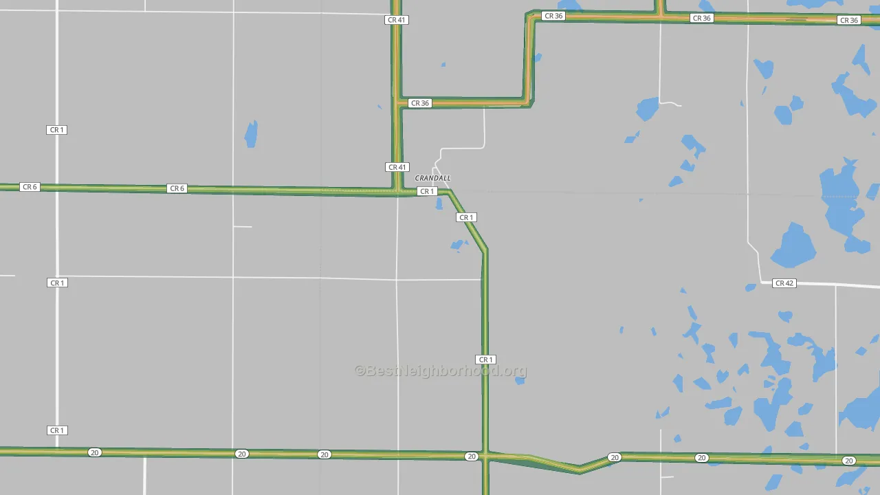 Crandall, SD Map of Noise Levels in Crandall
