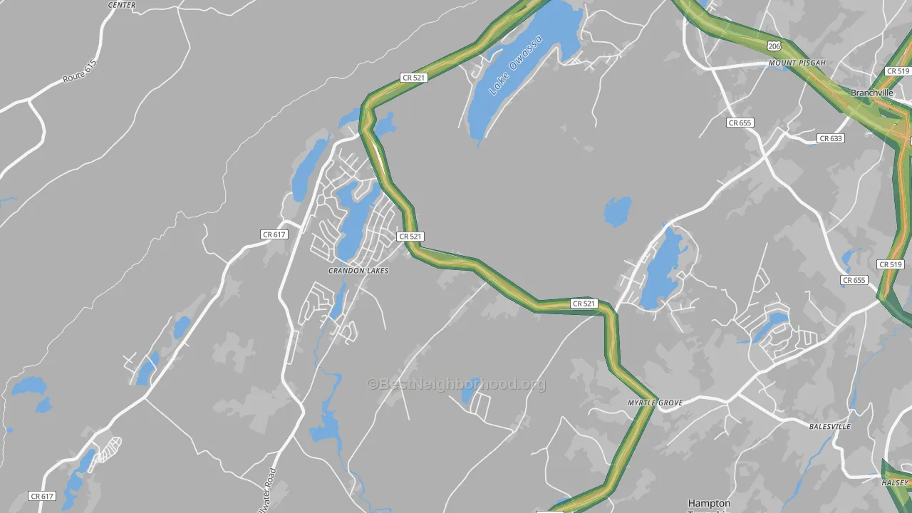Crandon Lakes, NJ Map of Noise Levels in Crandon Lakes