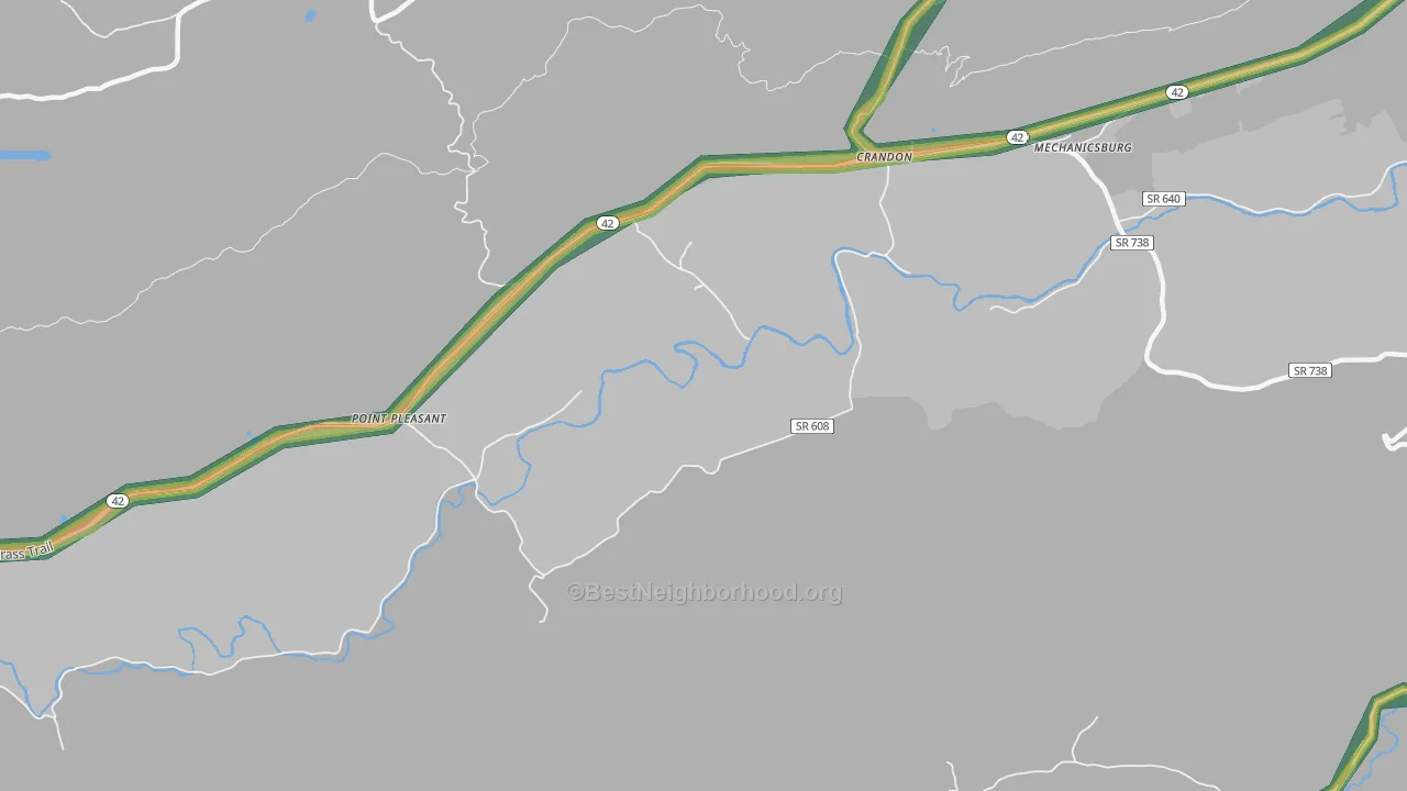 Crandon, VA Map of Noise Levels in Crandon