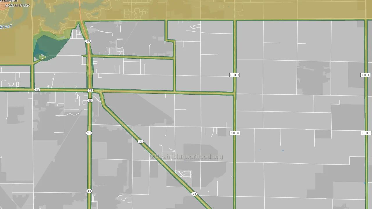 Cranmoor, WI Map of Noise Levels in Cranmoor