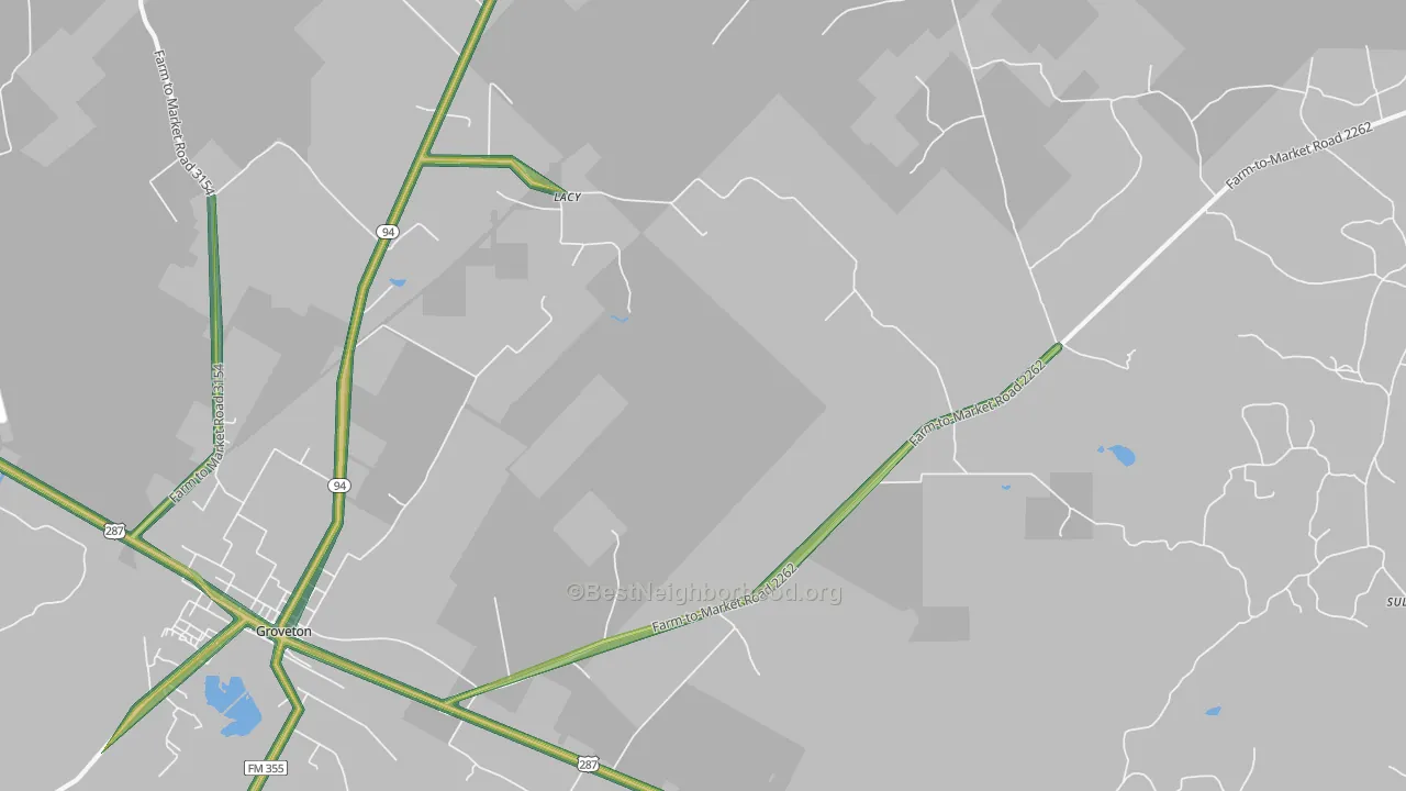 Crecy, TX Map of Noise Levels in Crecy