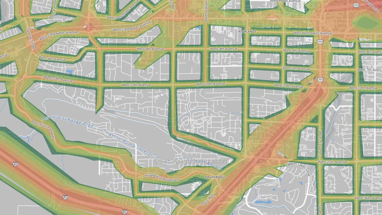 Creekstone, Kennewick, WA Map of Noise Levels in Creekstone