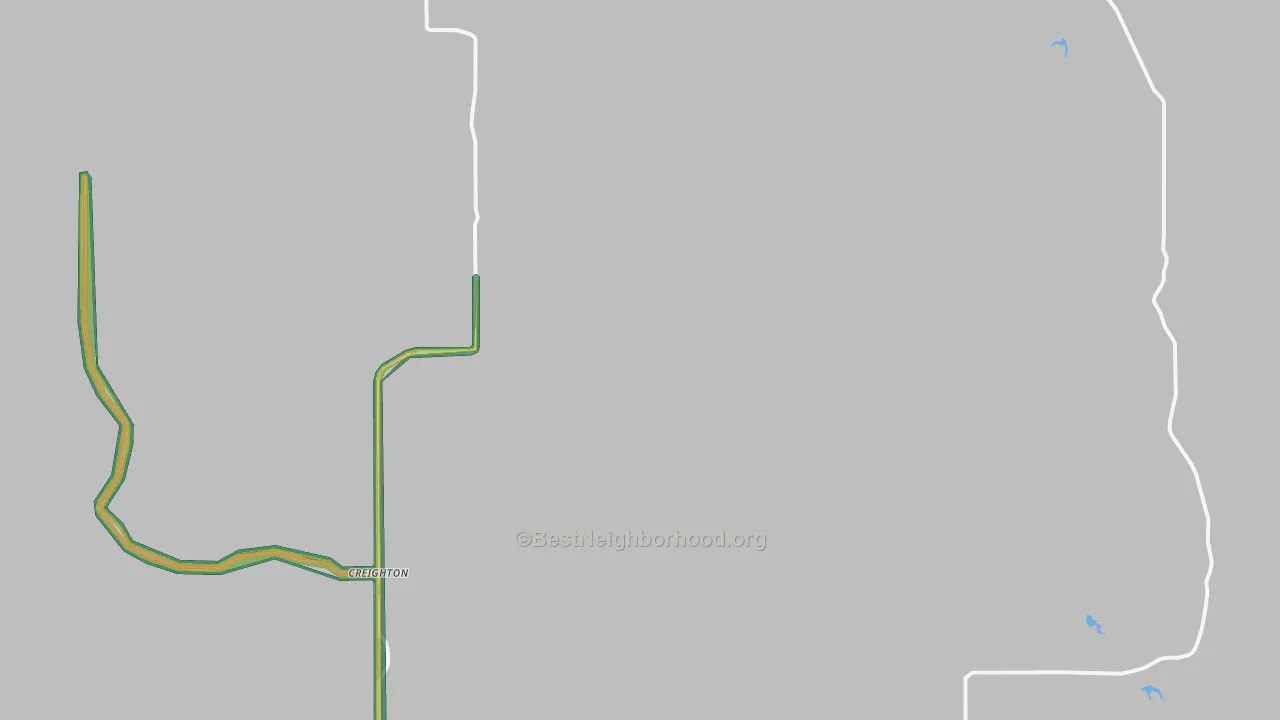 Creighton, SD Map of Noise Levels in Creighton