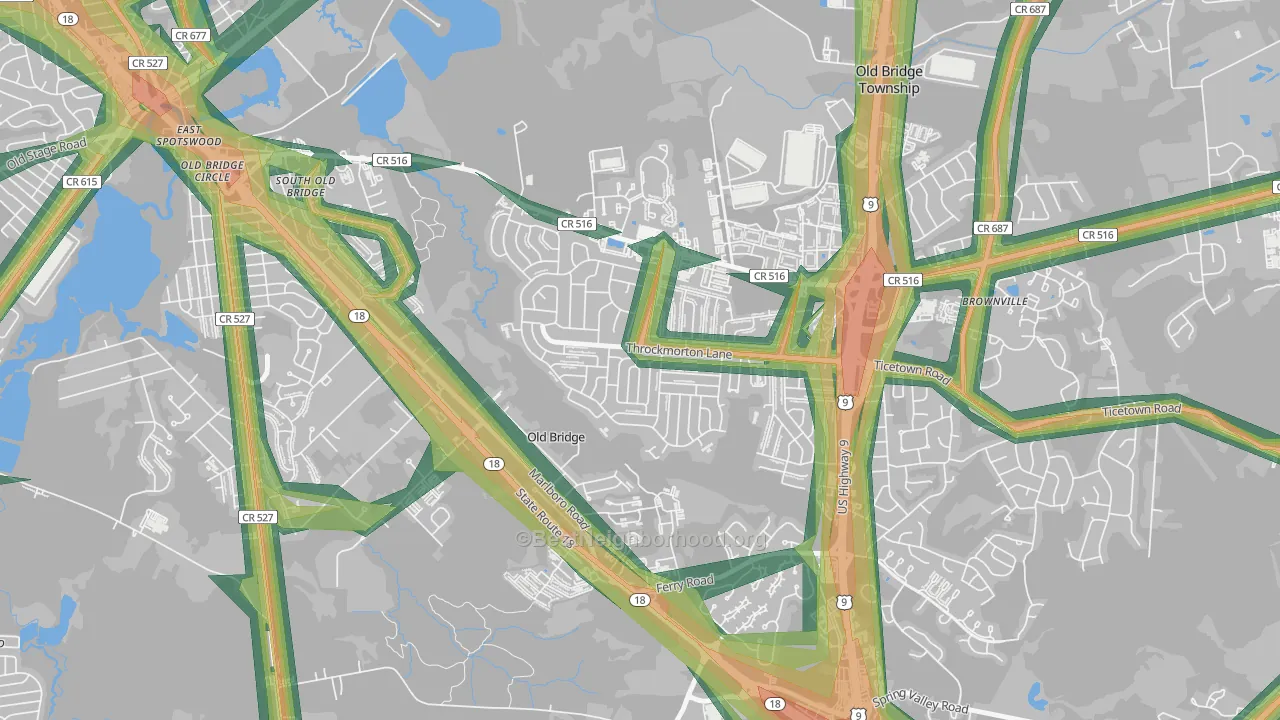 Creighton Village, Old Bridge, NJ Map of Noise Levels in Creighton Village