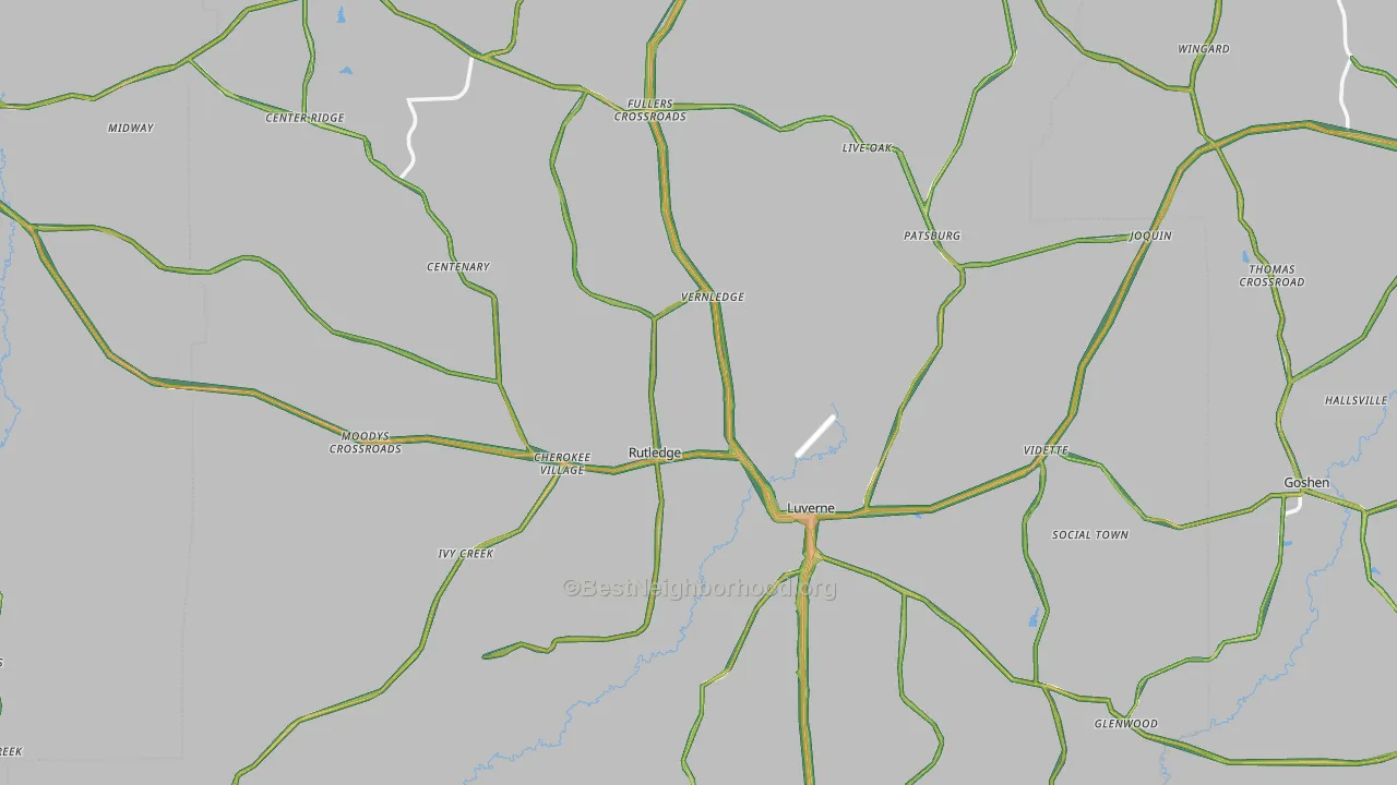 Crenshaw County, AL Map of Noise Levels in Crenshaw County