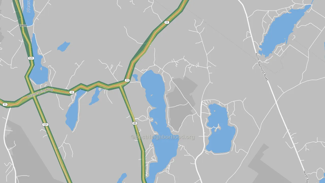 Crescent Lake, ME Map of Noise Levels in Crescent Lake