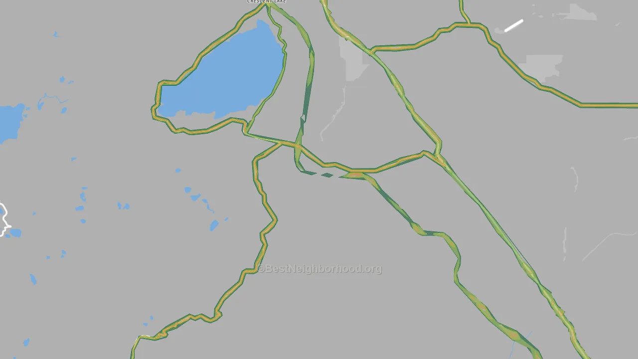 Crescent Lake, OR Map of Noise Levels in Crescent Lake