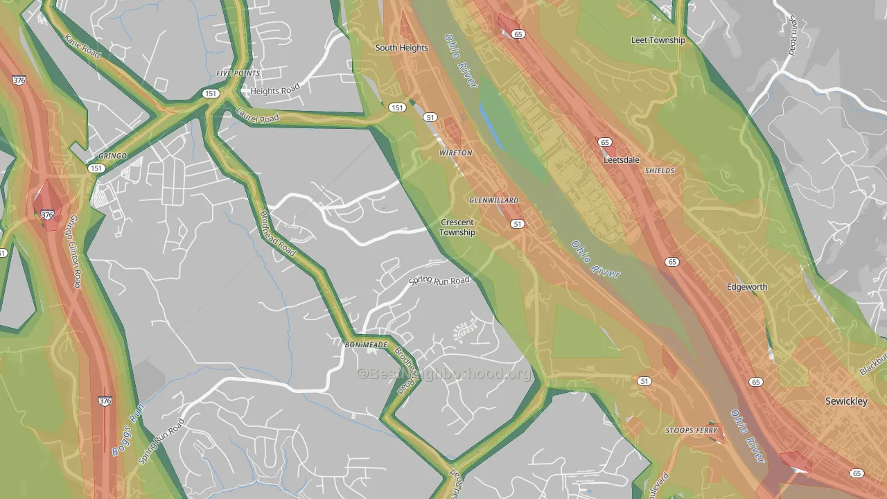Crescent, PA Map of Noise Levels in Crescent
