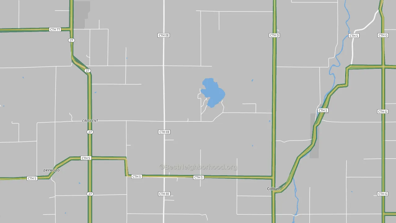 Crescent, WI Map of Noise Levels in Crescent