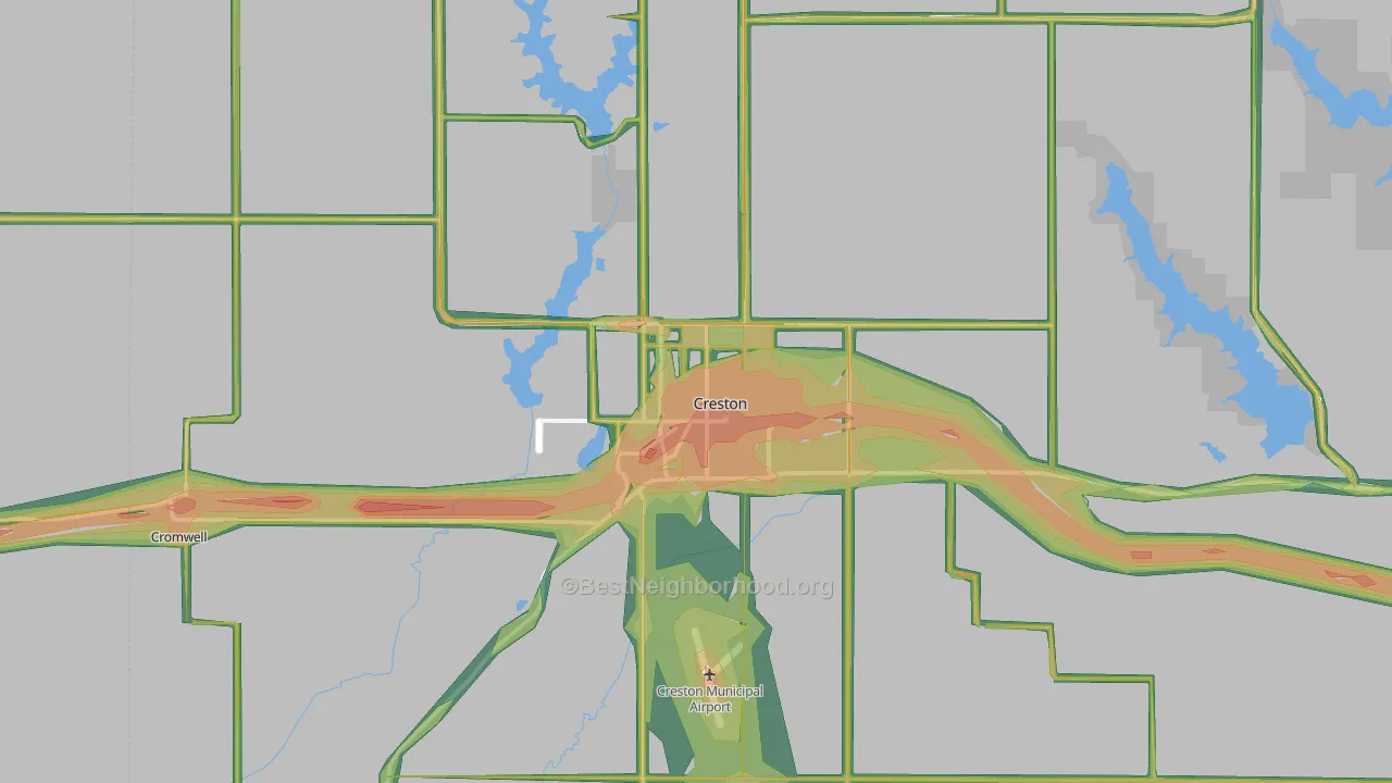 Creston, IA Map of Noise Levels in Creston