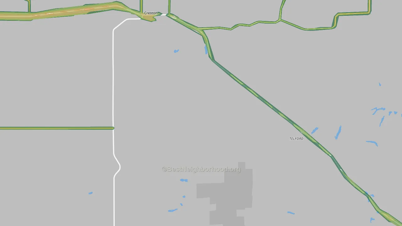 Creston, WA Map of Noise Levels in Creston