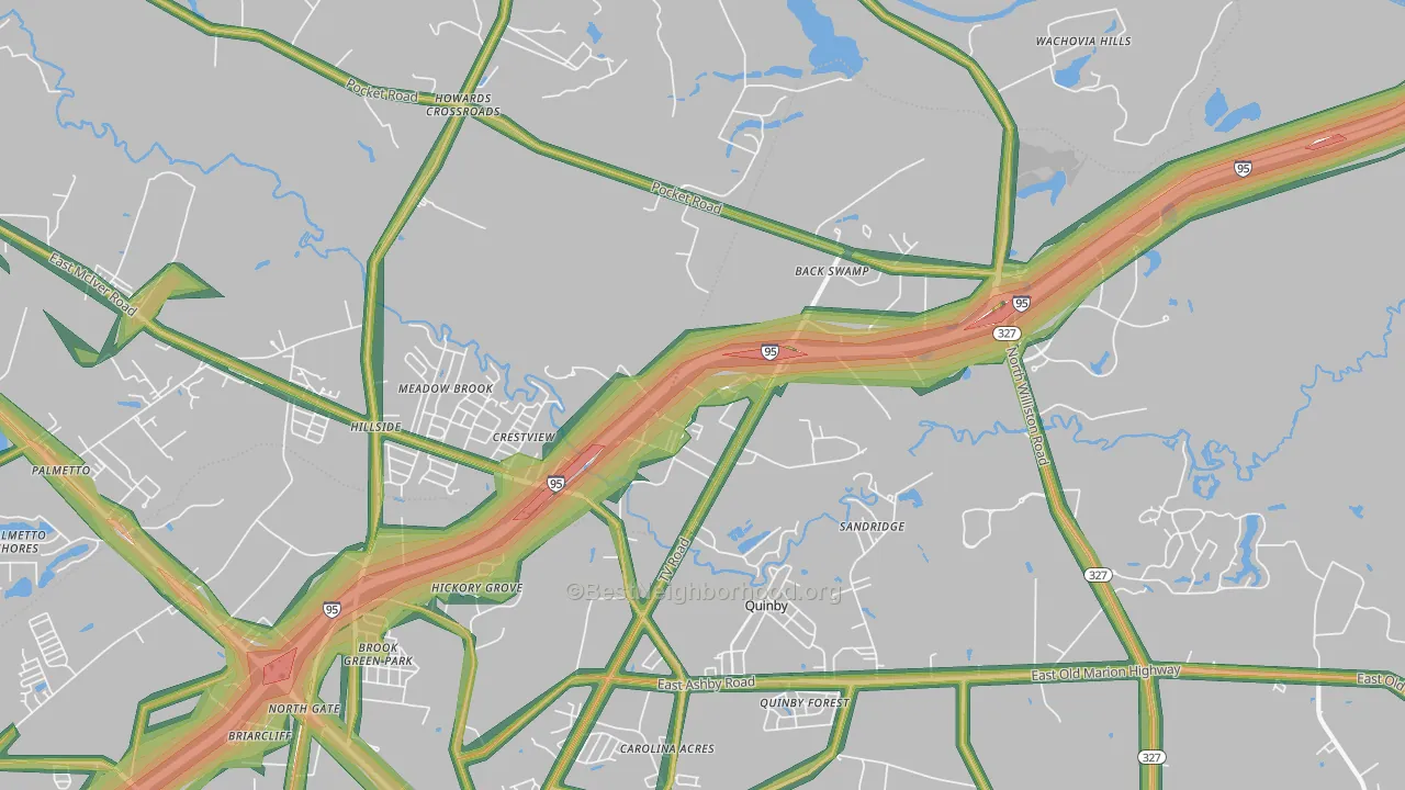 Crestview, SC Map of Noise Levels in Crestview