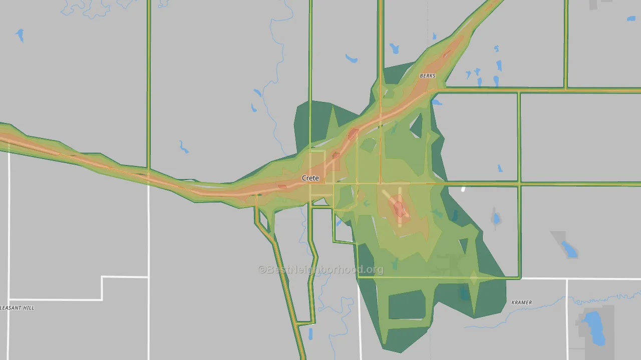 Crete, NE Map of Noise Levels in Crete