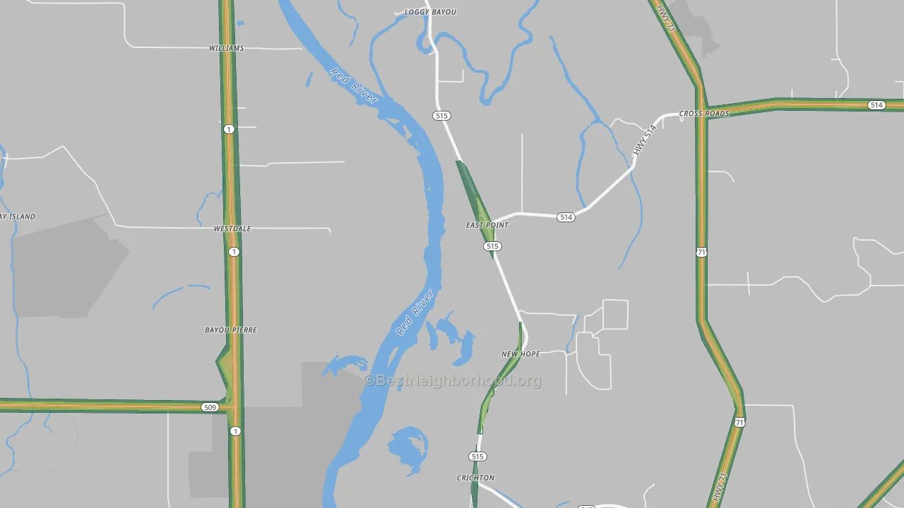 Crichton, LA Map of Noise Levels in Crichton