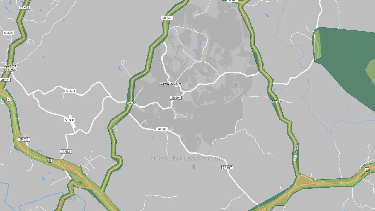 Critz, VA Map of Noise Levels in Critz