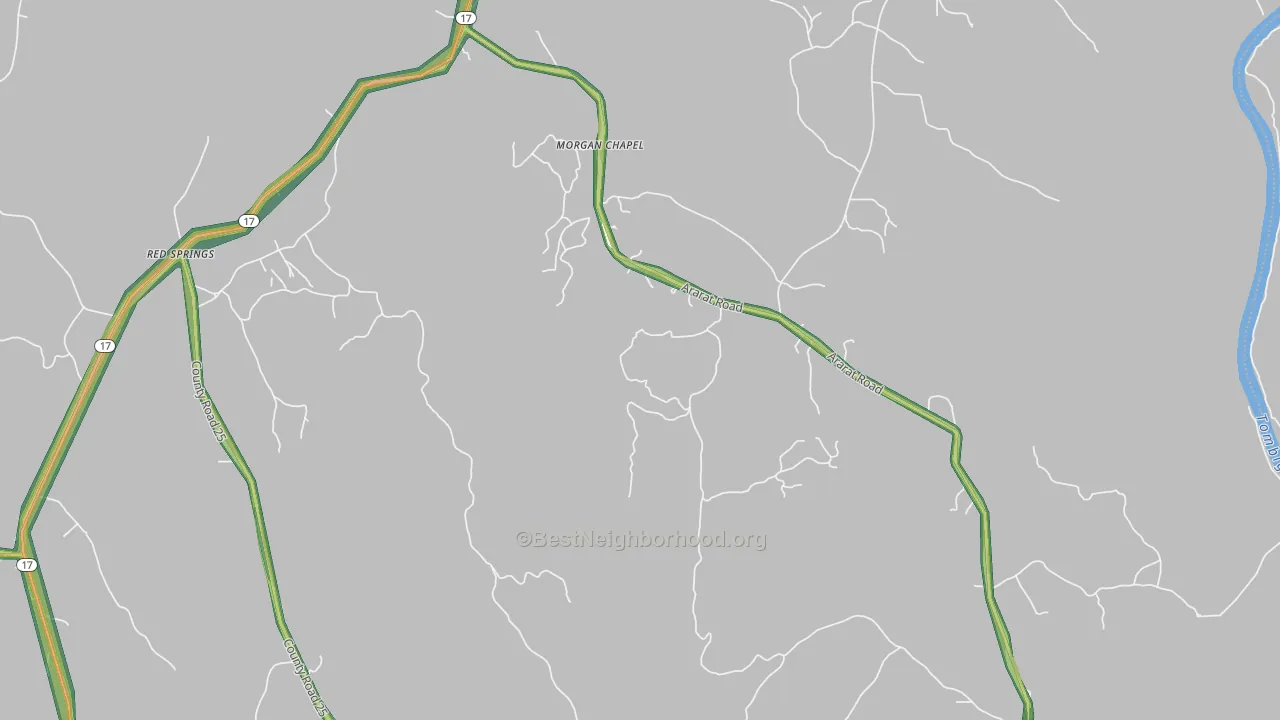 Cromwell, AL Map of Noise Levels in Cromwell