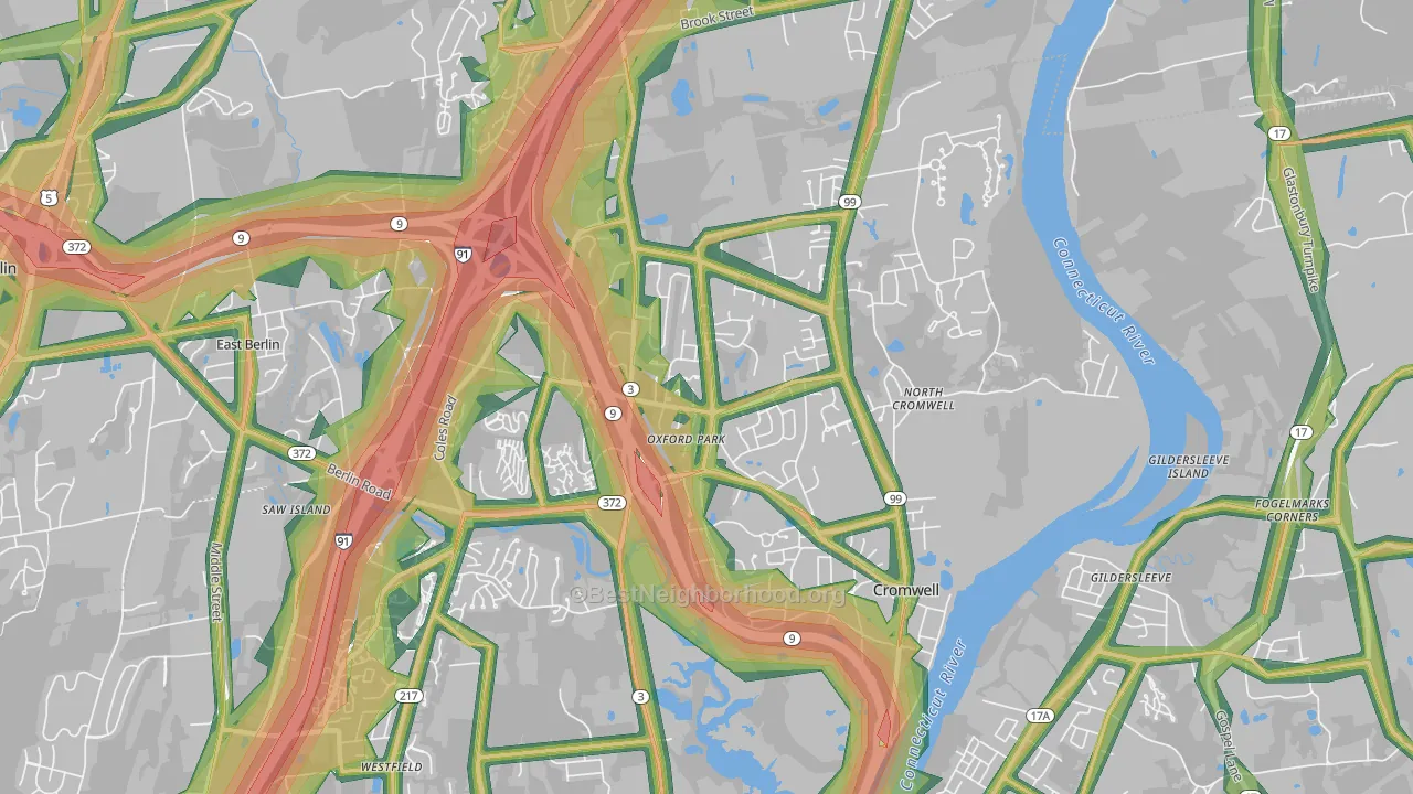 Cromwell, CT Map of Noise Levels in Cromwell