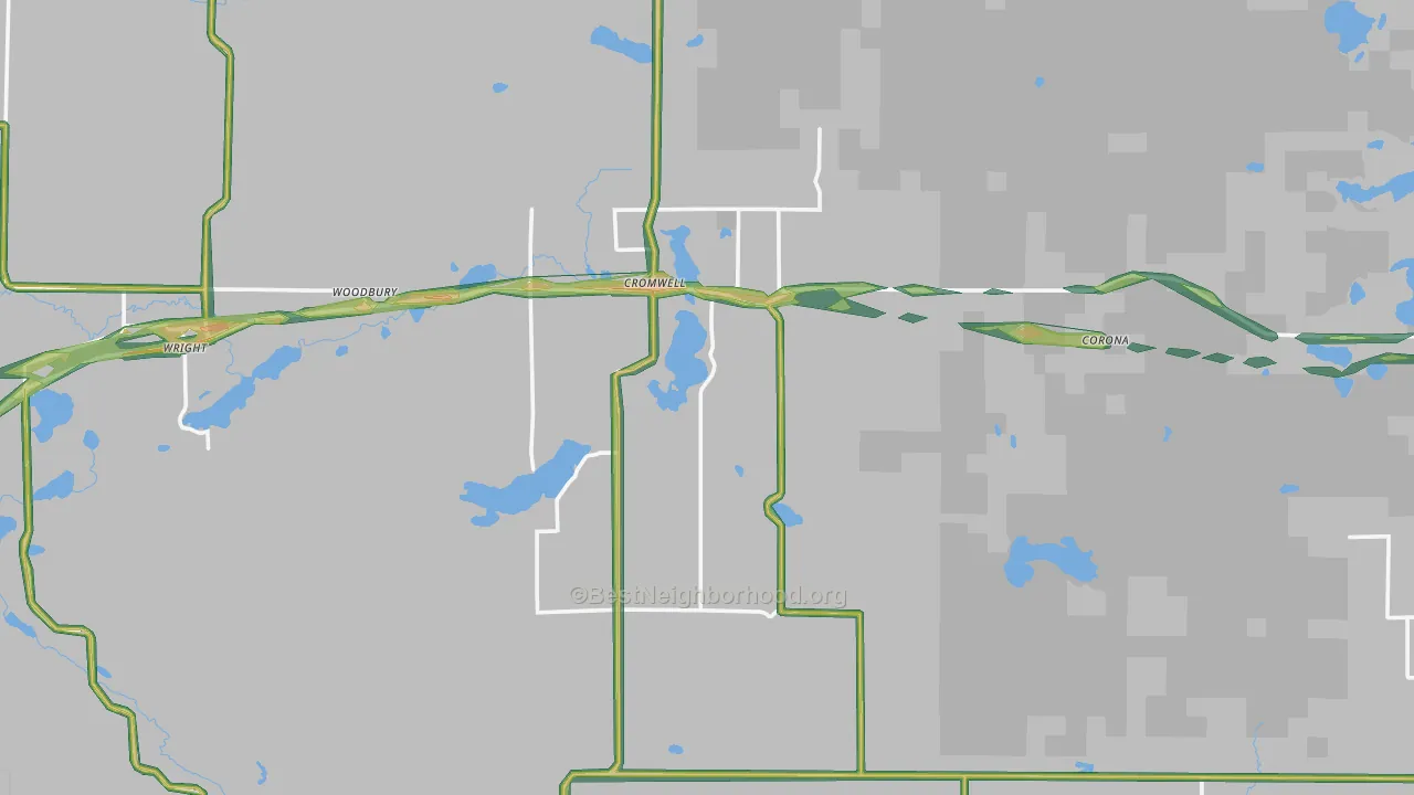 Cromwell, MN Map of Noise Levels in Cromwell