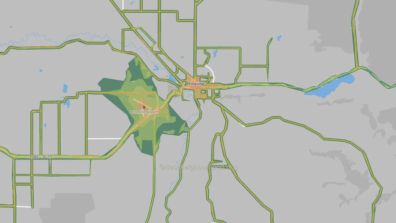 Crook County, OR Map of Noise Levels in Crook County